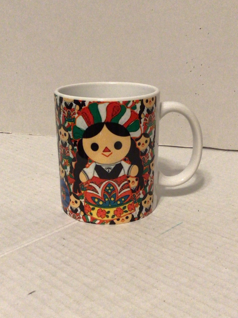 Colorful Mexican Maria Rag Doll All-Over Print Ceramic Coffee Mug 11 oz